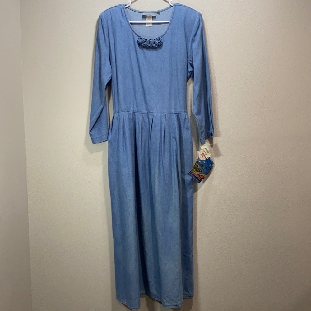Vintage Carol Anderson 90s denim dress‎ maxi